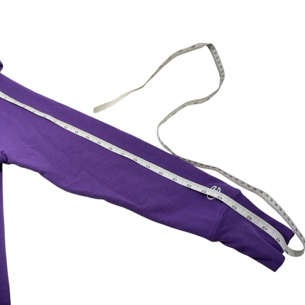 Champion L Purple Hoodie Teal Logo Raglan Pullover Sportswear Streetwear Retro‎ - Picture 2 of 8